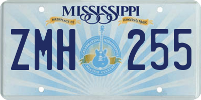 MS license plate ZMH255
