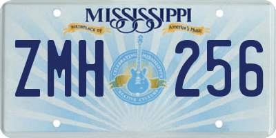 MS license plate ZMH256