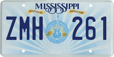 MS license plate ZMH261