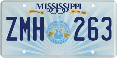 MS license plate ZMH263