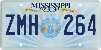 MS license plate ZMH264