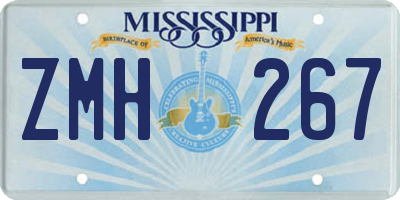 MS license plate ZMH267