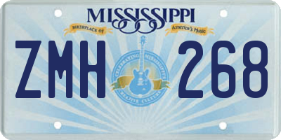 MS license plate ZMH268