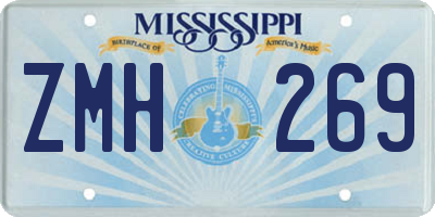 MS license plate ZMH269