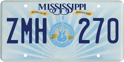 MS license plate ZMH270