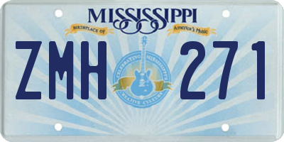 MS license plate ZMH271