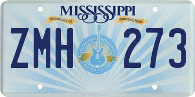 MS license plate ZMH273