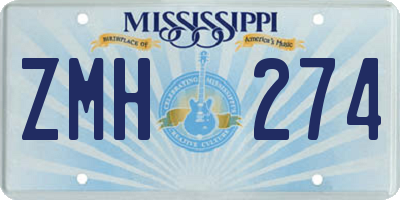 MS license plate ZMH274