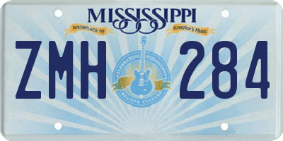 MS license plate ZMH284