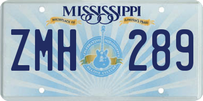MS license plate ZMH289