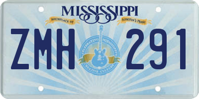 MS license plate ZMH291