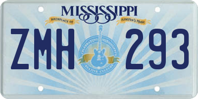 MS license plate ZMH293