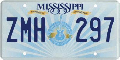 MS license plate ZMH297