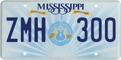 MS license plate ZMH300