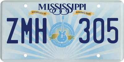 MS license plate ZMH305