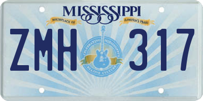 MS license plate ZMH317
