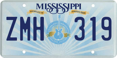 MS license plate ZMH319