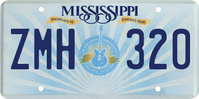 MS license plate ZMH320