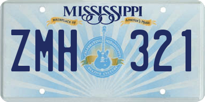 MS license plate ZMH321