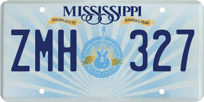 MS license plate ZMH327
