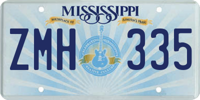 MS license plate ZMH335