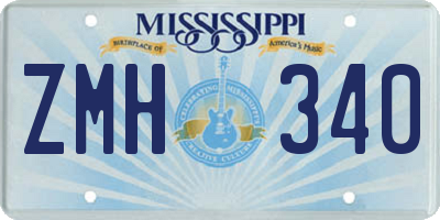 MS license plate ZMH340
