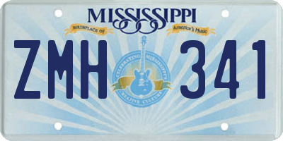 MS license plate ZMH341