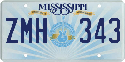 MS license plate ZMH343
