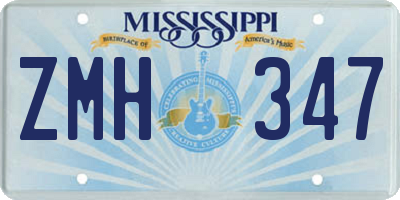 MS license plate ZMH347
