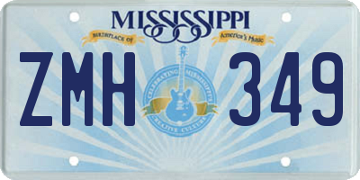 MS license plate ZMH349