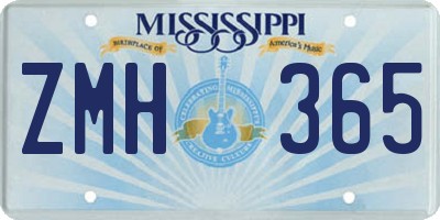 MS license plate ZMH365