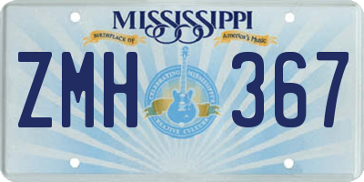 MS license plate ZMH367