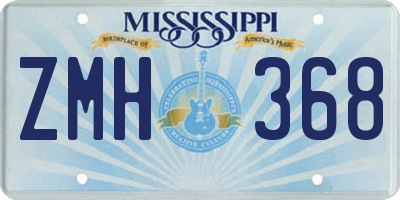 MS license plate ZMH368