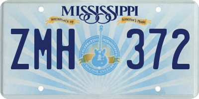 MS license plate ZMH372