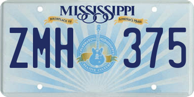 MS license plate ZMH375