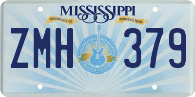 MS license plate ZMH379