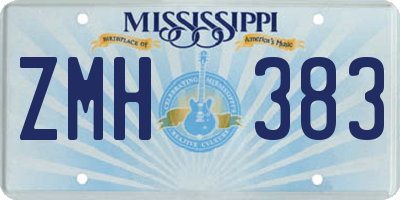 MS license plate ZMH383