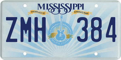MS license plate ZMH384