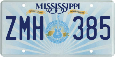 MS license plate ZMH385