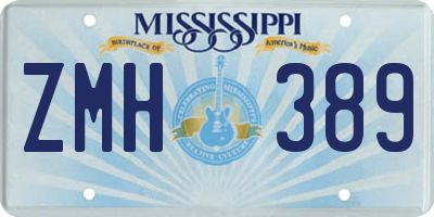 MS license plate ZMH389
