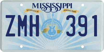 MS license plate ZMH391