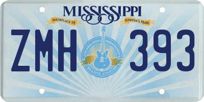 MS license plate ZMH393