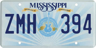 MS license plate ZMH394