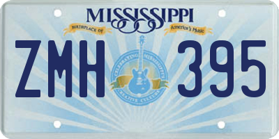 MS license plate ZMH395