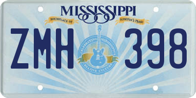 MS license plate ZMH398