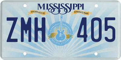 MS license plate ZMH405
