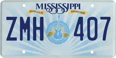 MS license plate ZMH407