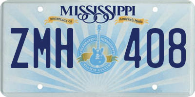 MS license plate ZMH408