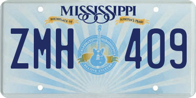MS license plate ZMH409