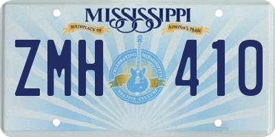 MS license plate ZMH410